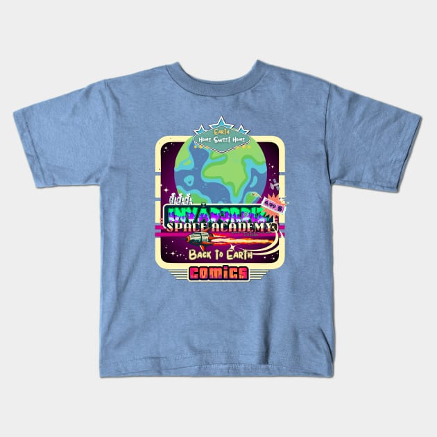 Invad3rDiz Comics - Space Academy (Back to Earth Home Sweet Home) Kids T-Shirt by Invad3rDiz